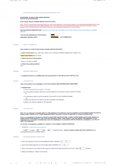 FDA Black garlic extract product registration